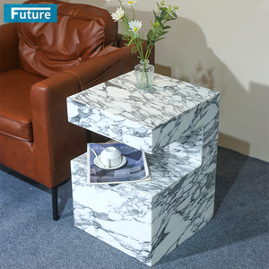 Customize 100% Natural Arabescato <strong>White</strong> Marble Stone Sofa <strong>Side</strong> End <strong>Table</strong> for Apartment Villa Mansion Hotel Living Room Bed Rooom - Product Image 4