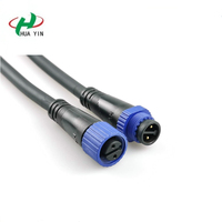 Adaptateur de connecteur étanche IP68 en PVC/caoutchouc à 2 broches M15 HUA YIN HY-M15-02