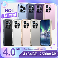 Teléfono Móvil Android Ultra Compacto con Pantalla Táctil, Versión Global, 4+64 GB, Wi-Fi, para Juegos, Súper Mini Smartphone