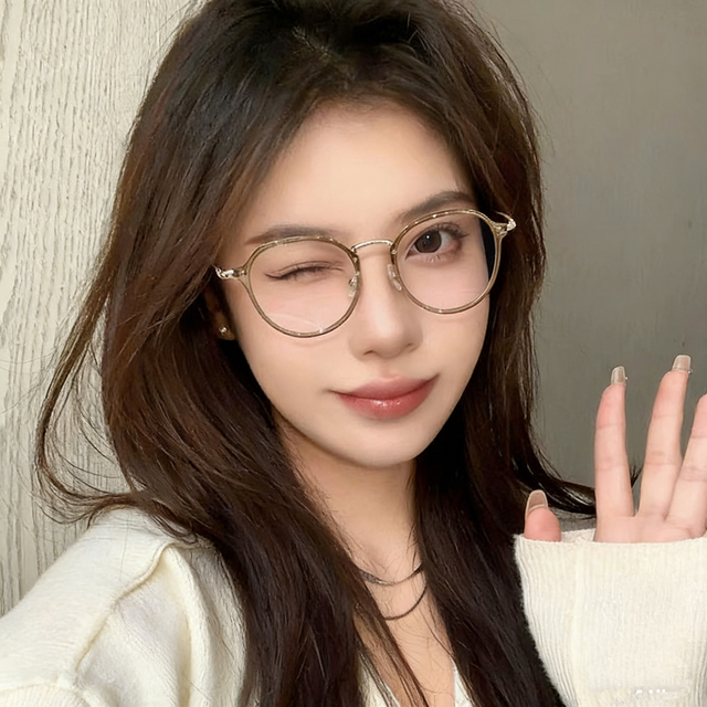 Premium TR90 Colored Optical Frame Eyeglasses for Women Round Shape Full-Rim Design Lightweight Eyeglasses Vision Plus