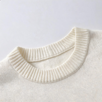 Pull décontracté pour femme à col rond avec patch ours de dessin animé, en maille douce, épaules tombantes, style preppy, manches longues, automne