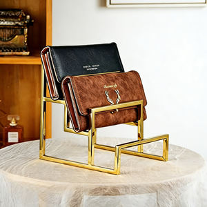 Support de présentation élégant pour sac <span class=keywords><strong>à</strong></span> main en or, 3 niveaux - Product Image 1