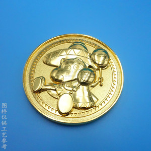 Pièce commémorative Mickey Mouse en alliage de zinc plaqué or, accessoire dérivé de l'animation - Product Image 1