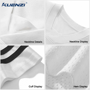 T-shirt de sport Kuenzi 100 % polyester à col en V pour hommes, style football américain, canadien et mexicain, avec maille polygonale respirante - Product Image 3