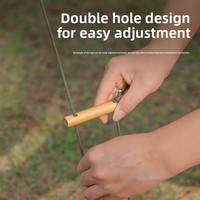 Boucle de fixation de corde à vent double œil pour camping extérieur, 90 mm, réglable, antidérapante, accessoire de fixation pour tente et auvent de camping