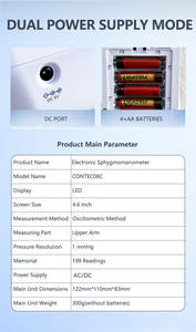 Esfigmomanômetro Digital de Braço Superior Portátil CONTEC08C com Função de Fala - Product Image 4
