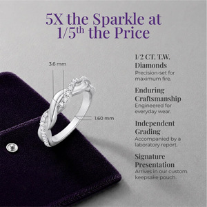 Anillo Apilable de Oro Amarillo de 10K con Diamantes Entrelazados de Dos Tonos, Banda Cruzada con Diamantes en Forma de Hoja con Micropavé para Mujer - Product Image 4