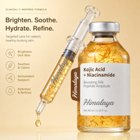Ampoule de soin éclaircissante pour la peau à l'acide kojique, au curcuma et au PHA, enrichie en peptides de soie, pour les taches brunes, marque privée