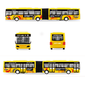 Modèle de bus articulé en alliage moulé sous pression à double section, échelle 1:32, 28 cm, avec lumières et sons, pour garçons - HDX HDX072800 - Product Image 4