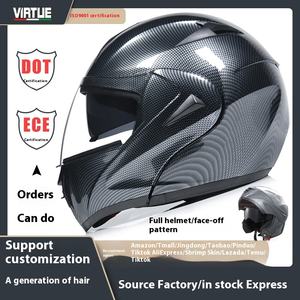 Casco Integrale in Fibra di Carbonio <span class=keywords><strong>VIRTUE</strong></span> DOT Approvato con Doppia Lente e Visiera in ABS Nuovo Standard Nazionale Taglia S <span class=keywords><strong>VIRTUE</strong></span>-808 per Moto - Product Image 2