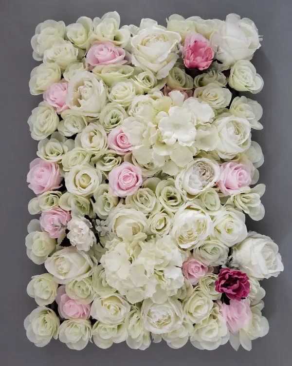 Y-F016 Grosir Perlengkapan Pernikahan Dekorasi Dinding Bunga Putih Panel Sutra Dekorasi Dinding Bunga Putih