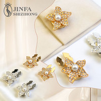Penutup Kancing Baju Bunga Mutiara Fashion JFRB233, Penutup Kancing Kristal Rhinestone
