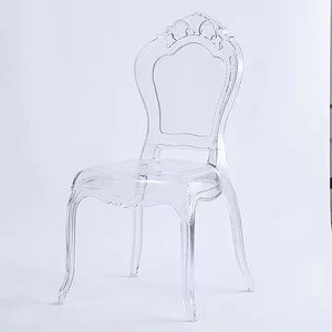 Custom Design Stackable Transparent Acrylic Plastic <strong>Resin</strong> Pc Royal Clear Crown Hotel Banquet <strong>Chair</strong> for Wedding - Product Image 5