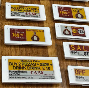 Étiquettes de prix numériques E-Ink à écran E-Paper multi-tailles, 4 couleurs, 2,66 pouces, pour entrepôts en Europe (Cologne) - Product Image 1