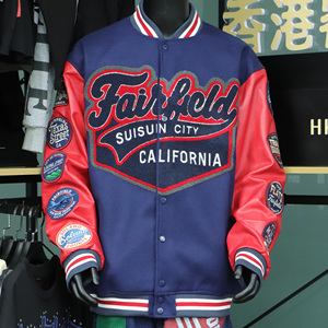 Veste de Baseball Homme en Cuir PU avec Manches en Similicuir, Broderie Chenille, Style Universitaire, Vente en Gros, Livraison Directe, Haute Qualité - Product Image 4