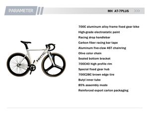 Bicicleta <span class=keywords><strong>Urbana</strong></span> Fixie 700C, Pintura de Alto Brillo, Manillar de Barra Curva, Estructura Ligera de Aluminio - Product Image 6