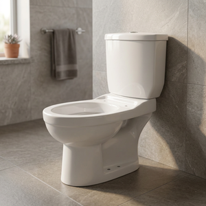 Ceramic Two Piece P-<b>Trap</b> Lavatory Dual Flush Floor Mounted Water Closet with Side Flushing and Eco-Friendly Features - Product Image 1