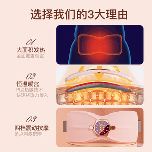 Calentador de cintura recargable de 20 cm con vibración y terapia de calor, masajeador para aliviar el dolor en cintura y caderas, compacto y portátil. - Product Image 4