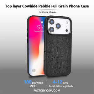 เคสโทรศัพท์มือถือหนังแท้ลายกรวดกันกระแทกสีโลโก้ตามสั่งแนวธุรกิจสำหรับ iPhone 17 16 15 14 PRO MAX ฝาครอบโทรศัพท์ - Product Image 5