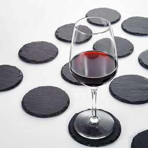 Usine personnalisée en stock noir carré rond blanc pierre <span class=keywords><strong>ardoise</strong></span> sous-verres en vrac pour la gravure - Product Image 2