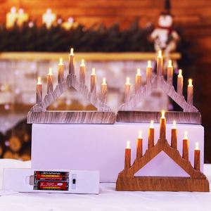 Offres Spéciales : Fournitures de Décoration de Noël – Pont de Bougies en Plastique Couleur Bois de 7L à Piles pour Ornement Festif ou Éclairage Décoratif Domestique - Product Image 6