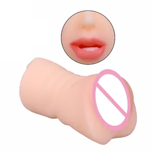 Adult Products Male Double Hole Mouth Tongue Teeth Yin Sex Double Head Oral Sex Machine Airplane Cup Masturbation Machine