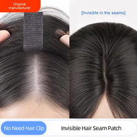 LONGFOR LE Prothèse capillaire naturelle pour femme, patch de cheveux sans couture, sans épingles, pour volume et couverture, blanc, stock en gros, toupet