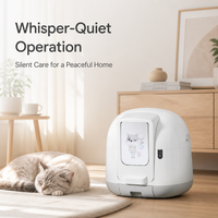 Bac à litière intelligent pour chat en plastique 75L, entièrement automatique, autonettoyant, électrique, écologique, silencieux, magnétique, anti-pincement