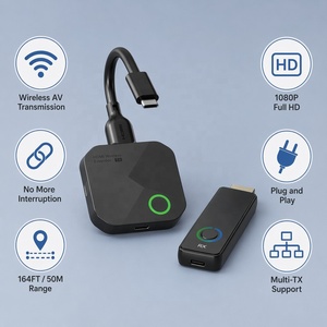 Émetteur-récepteur sans fil USB Type-C OEM 50M, moule privé en plastique, extension audio-vidéo 1080P 60Hz - Product Image 1