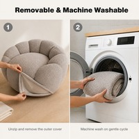Fauteuil pouf profond en forme de bol, avec soutien circulaire complet, en coton compressé, pour chambre et salon