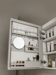 Nouvelle armoire de salle de bain suspendue intelligente blanche avec lavabo intégré en céramique - Product Image 4