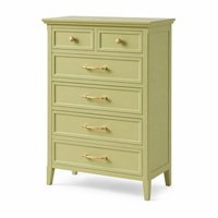 Commode vintage française vert sauge, grande capacité, en bois massif, armoire de rangement pour chambre à coucher, couleur personnalisée