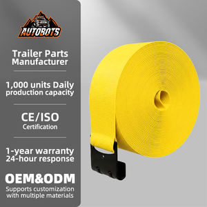 Correas de Amarre AUTOBOTS de 4" x 30' con Gancho Plano, Correas de Alta Resistencia para Control de Carga en Camiones y Remolques de Plataforma - Product Image 1