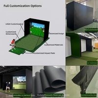 Enceinte de simulateur de golf d'intérieur Dericsson avec cadre, écran d'impact double couche, cage d'entraînement de golf, taille et logo personnalisables disponibles