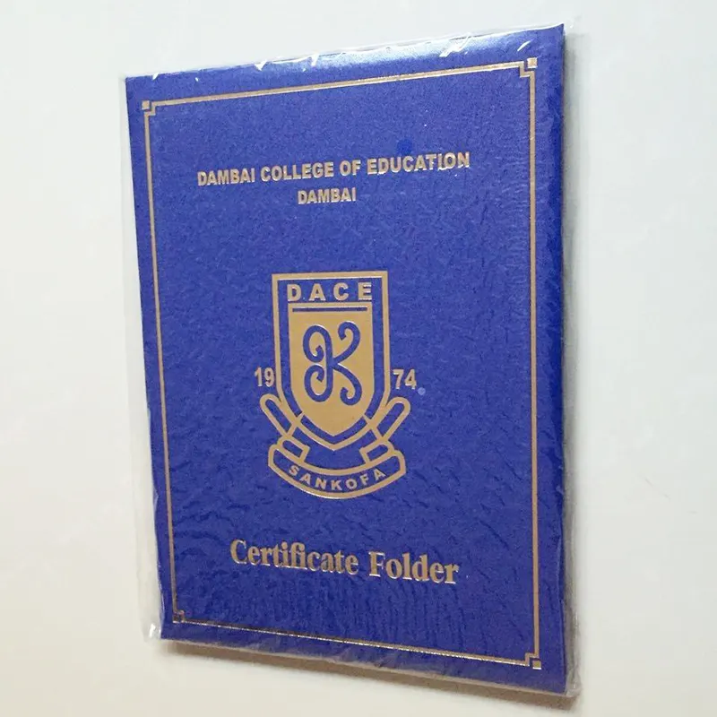 अनुकूलित थोक A-4 चमड़े प्रमाणपत्र फ़ोल्डर स्नातक प्रमाण पत्र धारक चमड़े A4 प्रमाण पत्र