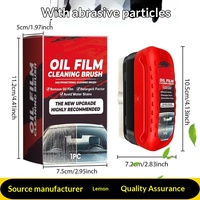 Kit de nettoyage pour pare-brise et vitres avec brosse anti-film gras et détergent, élimine les taches et évite les traces d'eau, en boîte