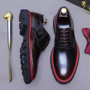 Chaussures en cuir classiques pour hommes, fabriquées à la main, finition brillante, pour occasions formelles et décontractées, chaussures habillées et richelieu en cuir pour hommes - Product Image 2