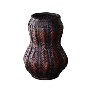 Handmade Bamboo Gourd Shaped Vase For Zen Tea Ceremony Decorative Tabletop Flower Arrangement Asian Style Floral Basket - Product Image 5