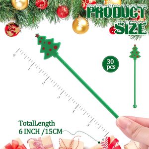 Santa hat màu sắc cổ điển cà phê khuấy nhựa sự gian lận thanh nóng ca cao thanh sô cô la trang trí tái sử dụng Cocktail Mixer - Product Image 5