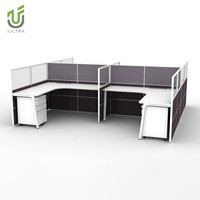 Bureau modulaire compact en forme de L IULTRA moderne avec rangement intégré pour bureau à domicile, écologique, une place