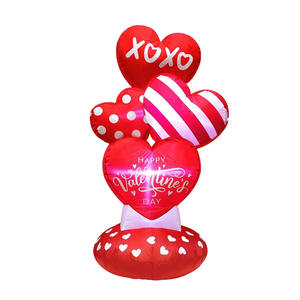 Décoration de jardin gonflable Saint-Valentin en forme de cœurs empilés de 1,3 m avec lumières LED étanches pour mariage, anniversaire et fête - Product Image 1