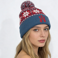 Gorro de Punto con Diseño Fair Isle de Lujo, Logotipo Jacquard, Bordado 3D y Pompones para Venta al Por Mayor