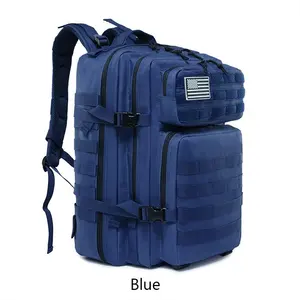 2023 Newest 45L Blue 900D Oxford Large Capacity Custom Waterproof Tactical Bag Fashion Sports Hiking Bag Unisex Travel Backpack