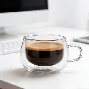 Fabricación <span class=keywords><strong>de</strong></span> vidrio <span class=keywords><strong>de</strong></span> doble pared resistente al calor con asa portátil transparente doble Tasse café vasos <span class=keywords><strong>de</strong></span> vidrio taza <span class=keywords><strong>de</strong></span> vidrio - Product Image 3