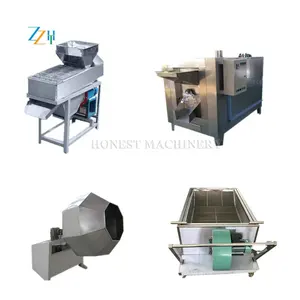 Máquina de cacahuetes tostados de miel de acero inoxidable, línea de procesamiento de cacahuetes de miel, máquina de refrigeración