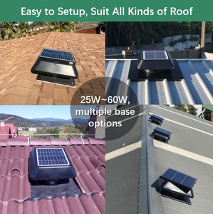 พัดลมระบายอากาศบนหลังคาพลังงานแสงอาทิตย์ SIPL the Heat Smart Solar Attic Fan คุณภาพสูง มอเตอร์ไร้แปรงถ่าน 25W~60W พัดลมระบายอากาศบนหลังคาพลังงานแสงอาทิตย์ฟรี SN20130 - Product Image 4
