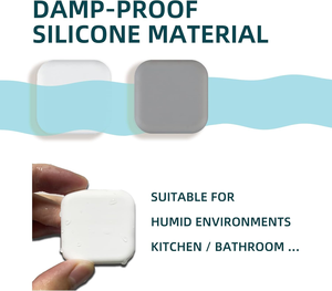Bouton de porte en silicone bouclier mural grande poignée de porte pare-chocs auto-adhésif rond en caoutchouc souple blanc tampons de butée de porte - Product Image 6