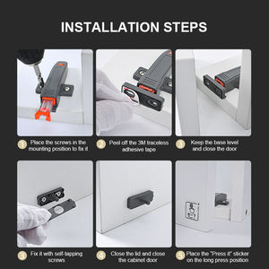 Push Open Door System Stainless Steel <b>Magnetic</b> Push To Open Cabinet Door Rebound Device For Kitchen Cabinets Apartment - Product Image 5