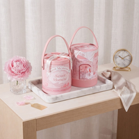 Boîte cadeau ronde de luxe, boîtes florales, boîte rigide avec logo, boîte en papier personnalisée avec poignée, vente en gros