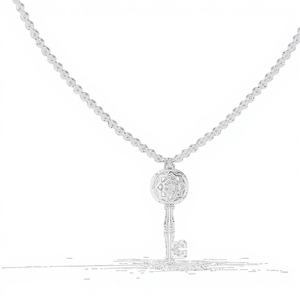 STC DIAMONDS Breloques de luxe pour femme en or massif 18K, thème clé, taille brillant, certifiées IGI, plaquées rhodium, pour usage quotidien, fabriquées en Inde - Product Image 1